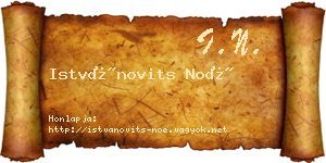 Istvánovits Noé névjegykártya